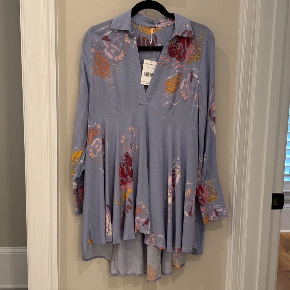 Free People Multicolor high/low blouse